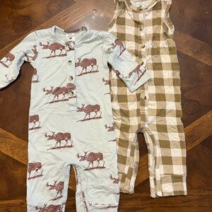 Kate Quinn romper set gingham and moose print
